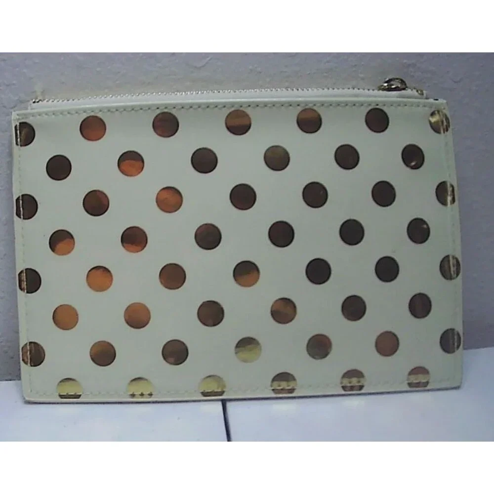 Kate Spade New York Metallic Polka Dots Cosmetic Case Pre-loved 8.5x5.5